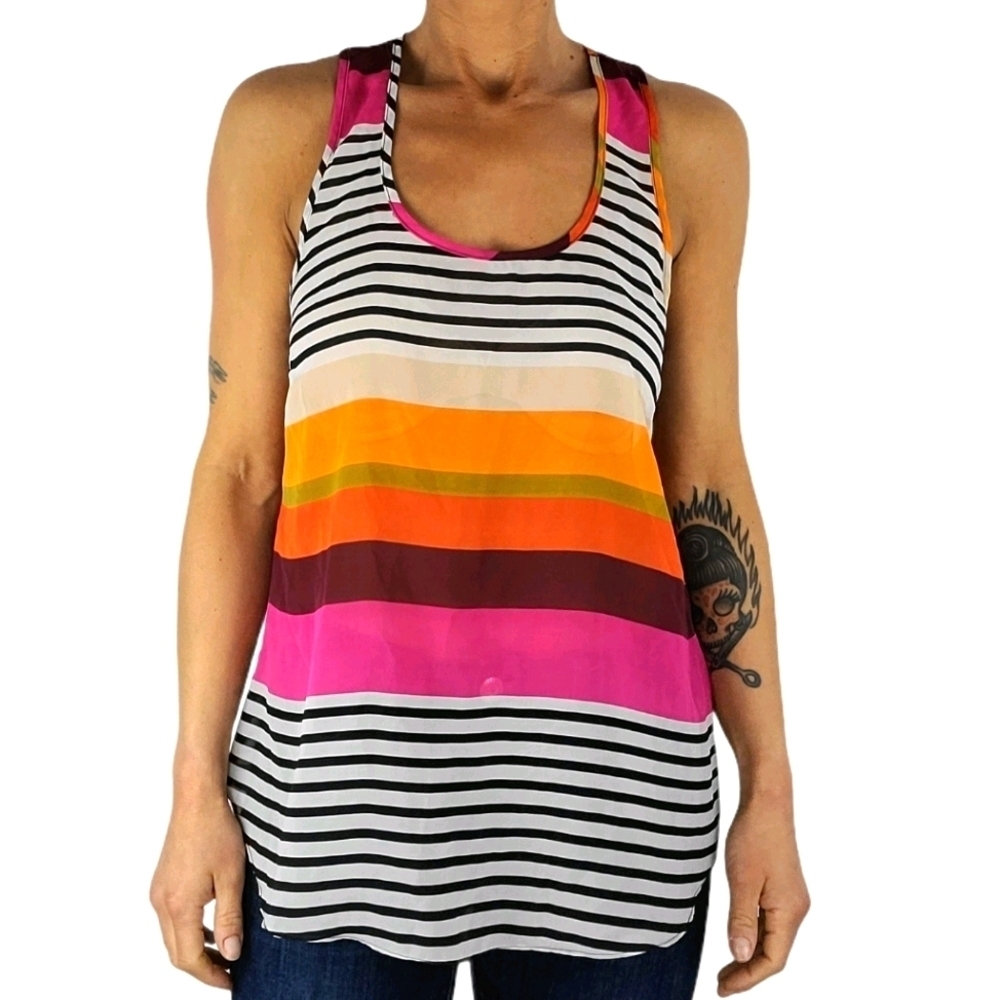 Sans Souci Tank Size Medium Multi Color Striped